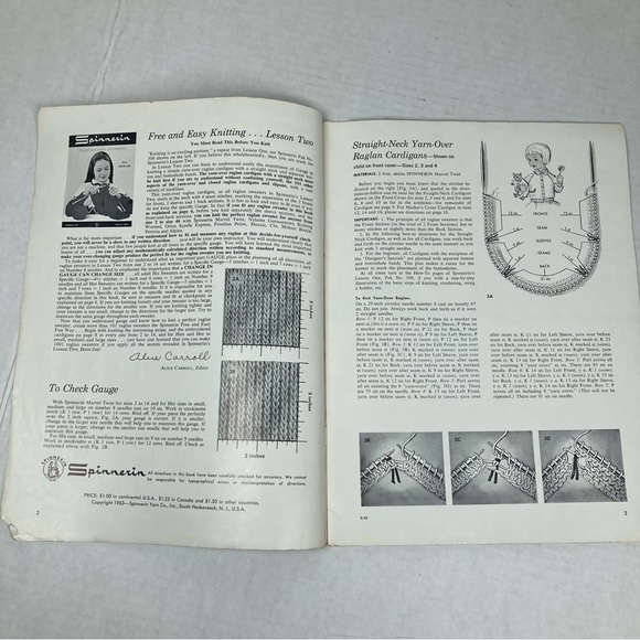 Spinnerin 101 Raglan Sweater Ideas Lesson 2 Volume 309 VTG 1963 - Picture 6 of 8
